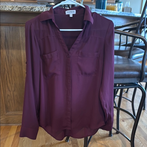 Express Burgundy Blouse - Picture 1 of 4